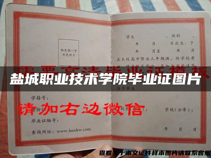 鹽城職業技術學院畢業證圖片