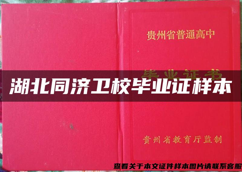 湖北同濟衛校畢業證樣本