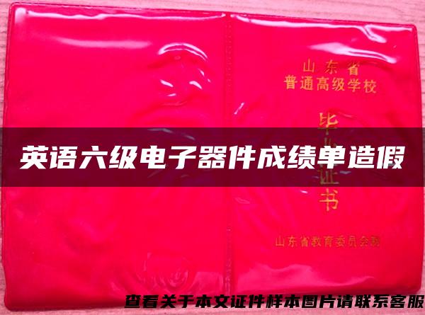 英語六級電子器件成績單造假