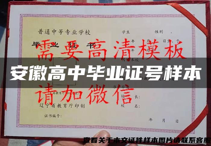 安徽高中畢業證號樣本