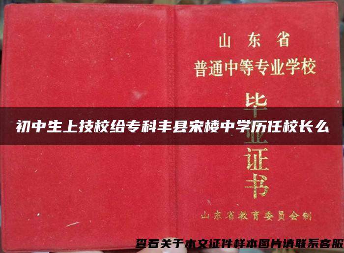 初中生上技校給?？曝S縣宋樓中學歷任校長么