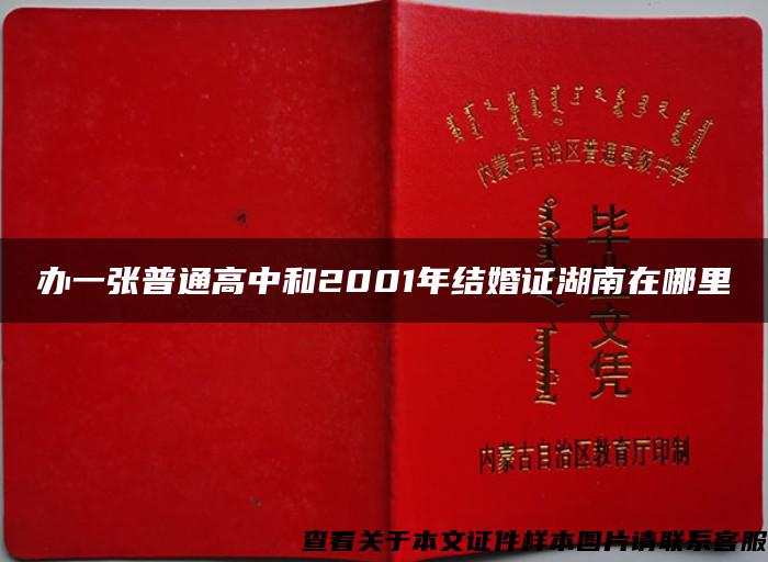 辦一張普通高中和2001年結婚證湖南在哪里