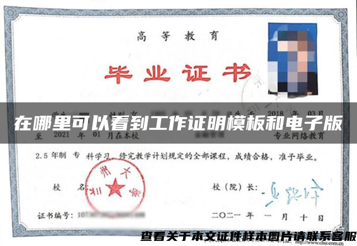 在哪里可以看到工作證明模板和電子版