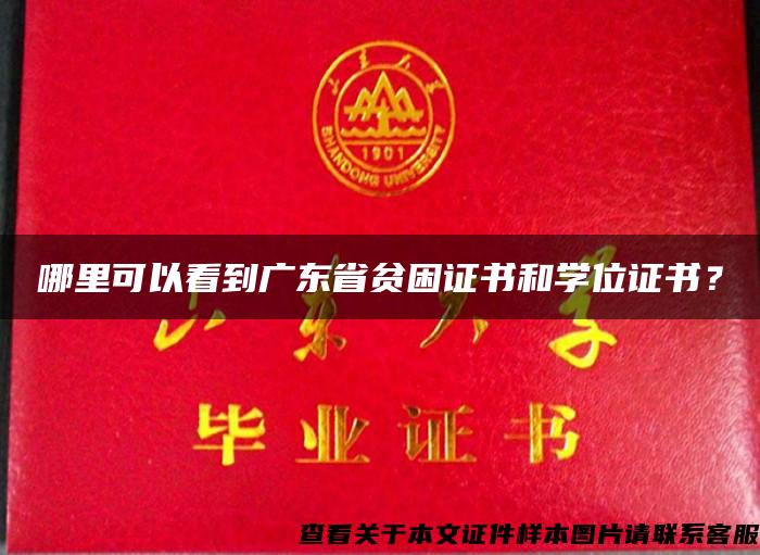 哪里可以看到廣東省貧困證書和學位證書？