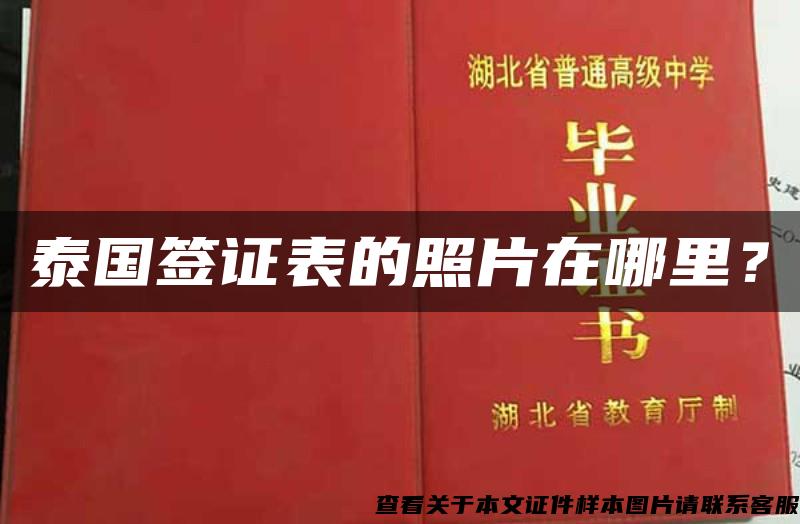 泰國簽證表的照片在哪里？