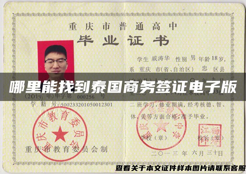 哪里能找到泰國商務簽證電子版