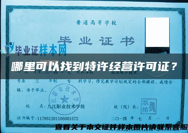 哪里可以找到特許經營許可證？
