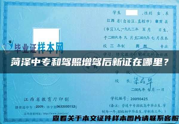 菏澤中專和駕照增駕后新證在哪里？