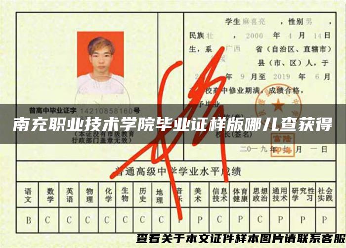 南充職業技術學院畢業證樣版哪兒查獲得