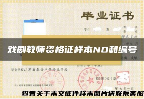 戲劇教師資格證樣本NO和編號