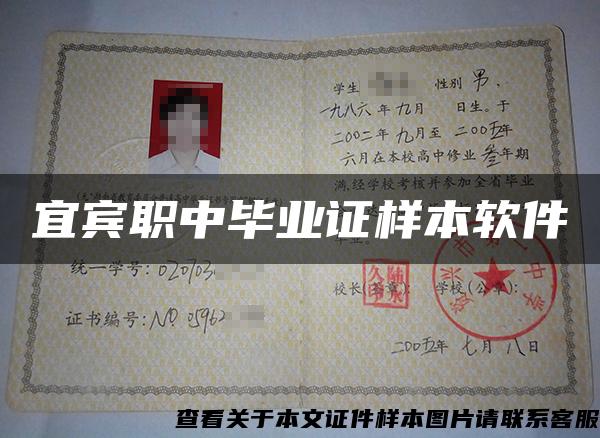 宜賓職中畢業證樣本軟件