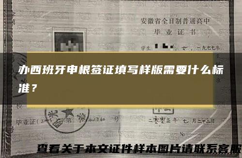 辦西班牙申根簽證填寫樣版需要什么標準？