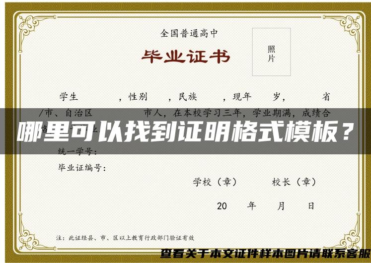 哪里可以找到證明格式模板？