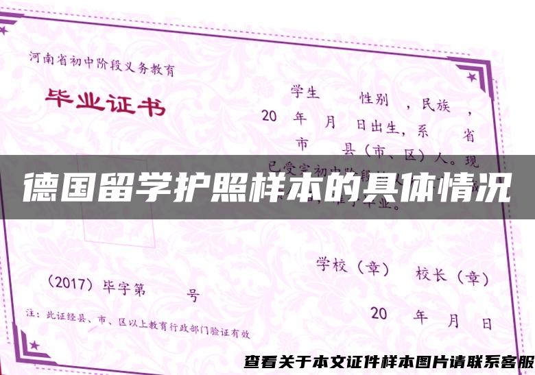 德國留學護照樣本的具體情況