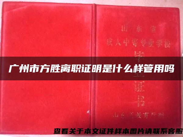 廣州市方勝離職證明是什么樣管用嗎
