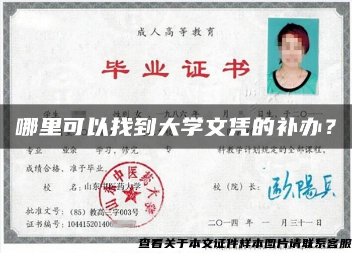 哪里可以找到大學文憑的補辦？