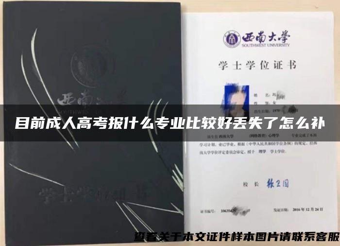 目前成人高考報什么專業比較好丟失了怎么補