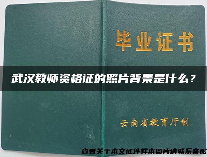 武漢教師資格證的照片背景是什么？
