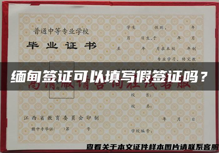 緬甸簽證可以填寫假簽證嗎？