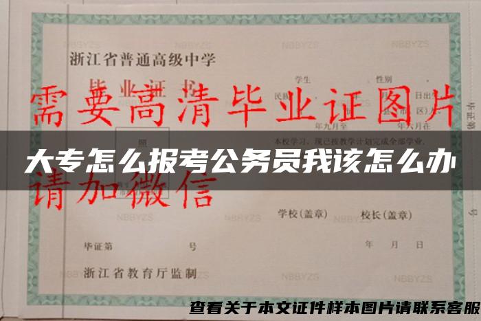 大專怎么報考公務員我該怎么辦