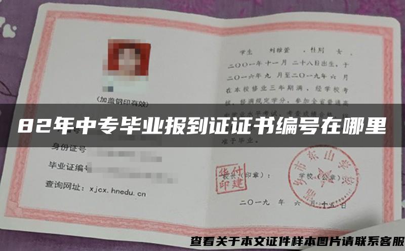 82年中專畢業報到證證書編號在哪里