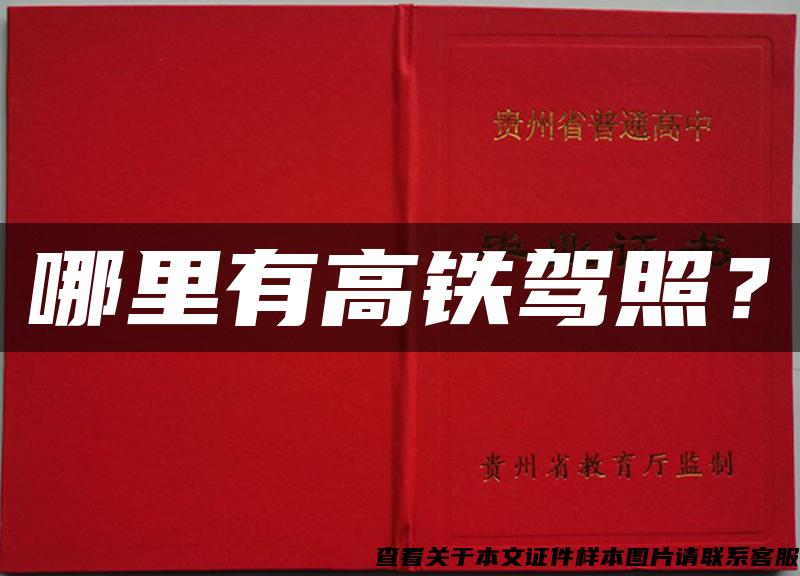 哪里有高鐵駕照？