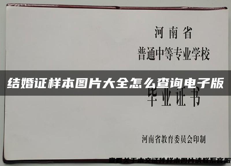 結婚證樣本圖片大全怎么查詢電子版