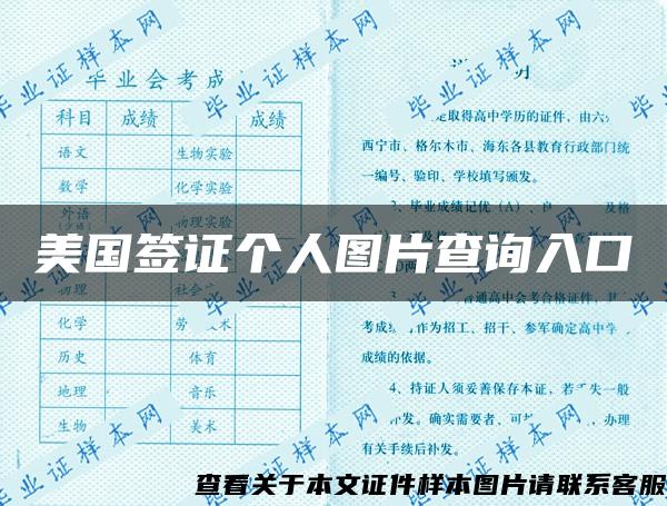 美國簽證個人圖片查詢入口