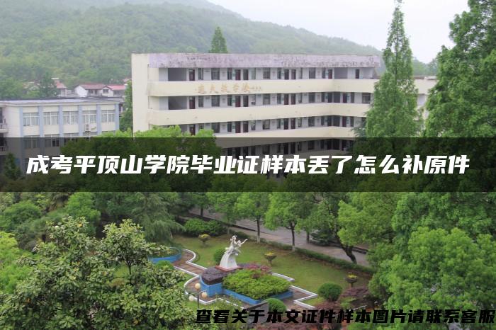 成考平頂山學院畢業證樣本丟了怎么補原件