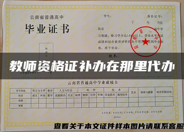 教師資格證補辦在那里代辦