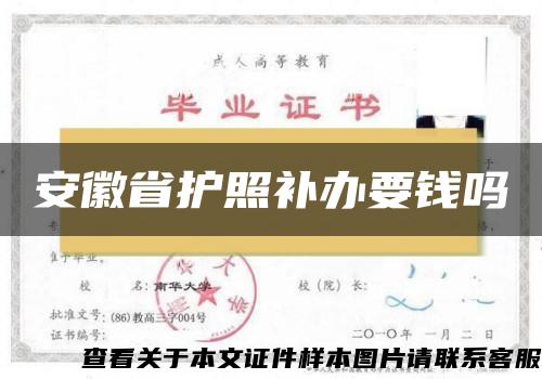 安徽省護照補辦要錢嗎