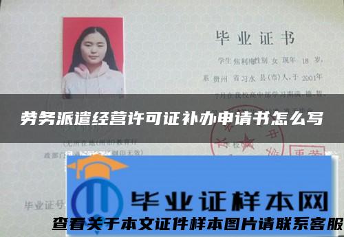 勞務派遣經營許可證補辦申請書怎么寫