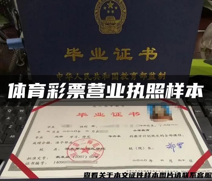 體育彩票營業執照樣本