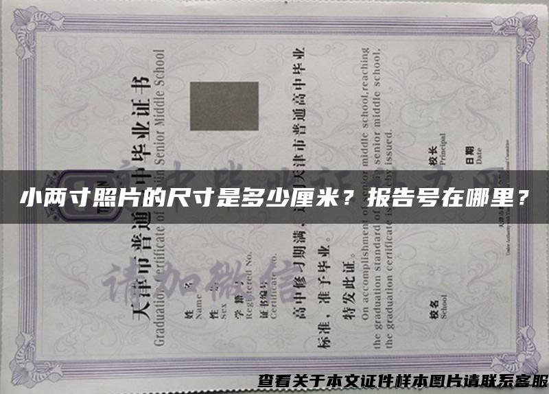 小兩寸照片的尺寸是多少厘米？報告號在哪里？