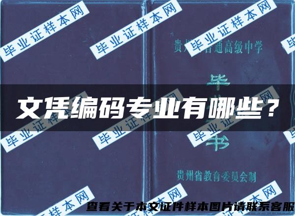 文憑編碼專業有哪些？