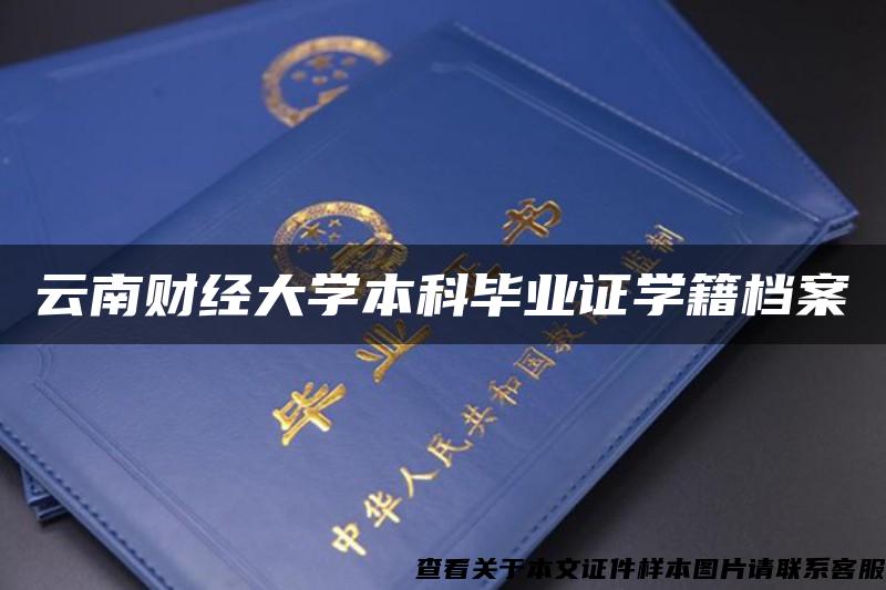 云南財經大學本科畢業證學籍檔案