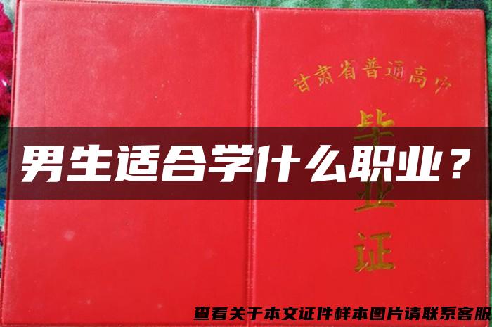 男生適合學什么職業？