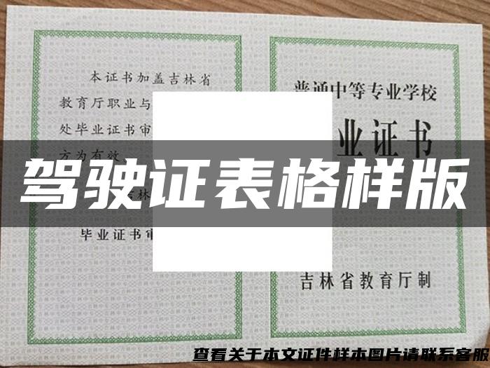 駕駛證表格樣版