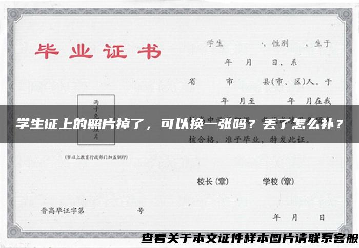 學生證上的照片掉了，可以換一張嗎？丟了怎么補？