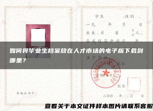 如何將畢業生檔案放在人才市場的電子版下載到哪里？