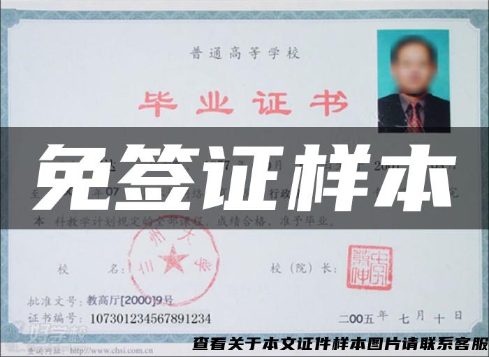 免簽證樣本