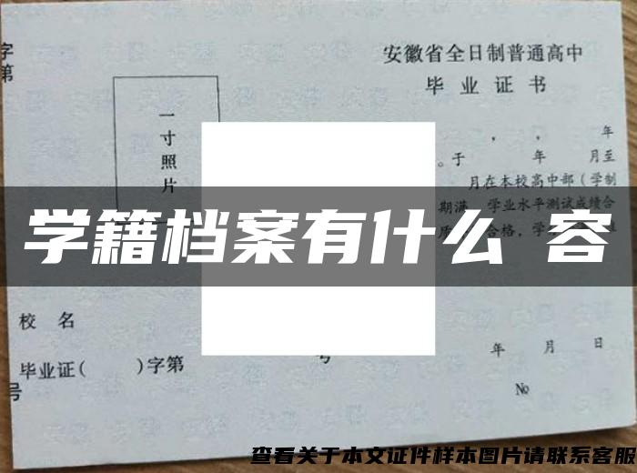 學籍檔案有什么內容