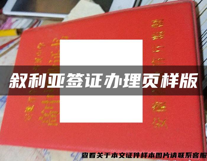 敘利亞簽證辦理頁樣版