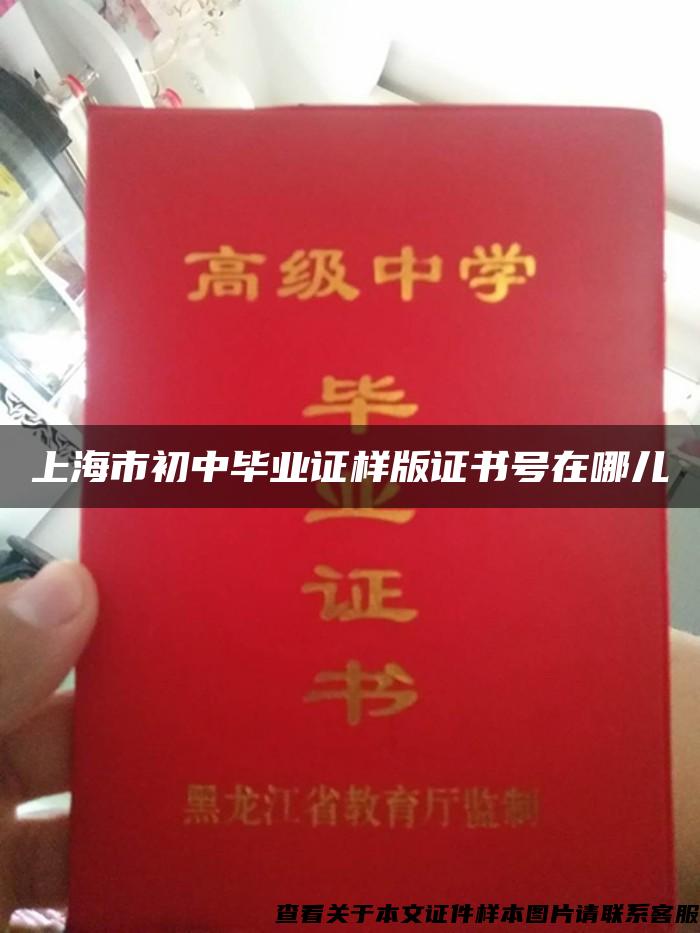 上海市初中畢業證樣版證書號在哪兒