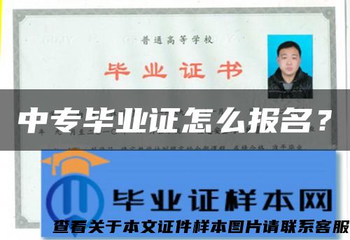 中專畢業證怎么報名？