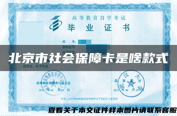 北京市社會保障卡是啥款式