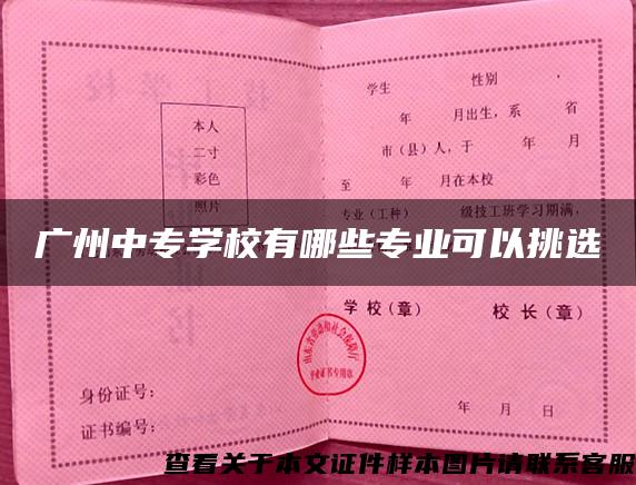 廣州中專學校有哪些專業可以挑選