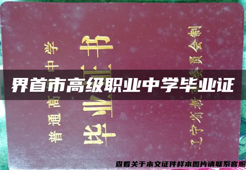 界首市高級職業中學畢業證