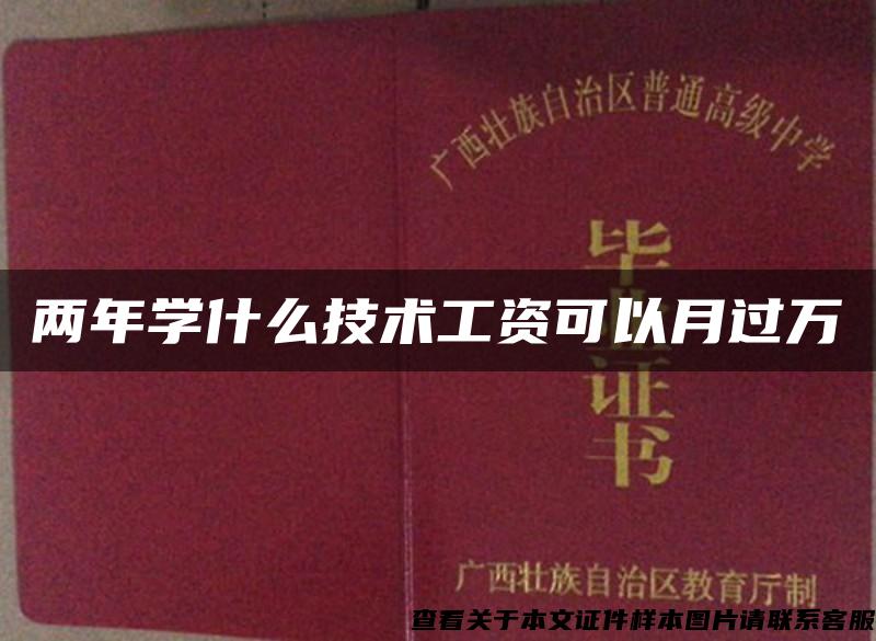 兩年學什么技術工資可以月過萬