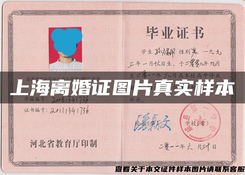 上海離婚證圖片真實樣本